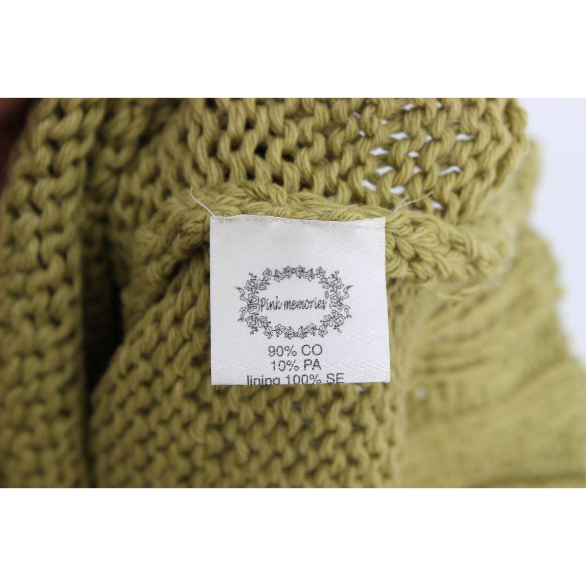 别致绿色针织无袖背心毛衣