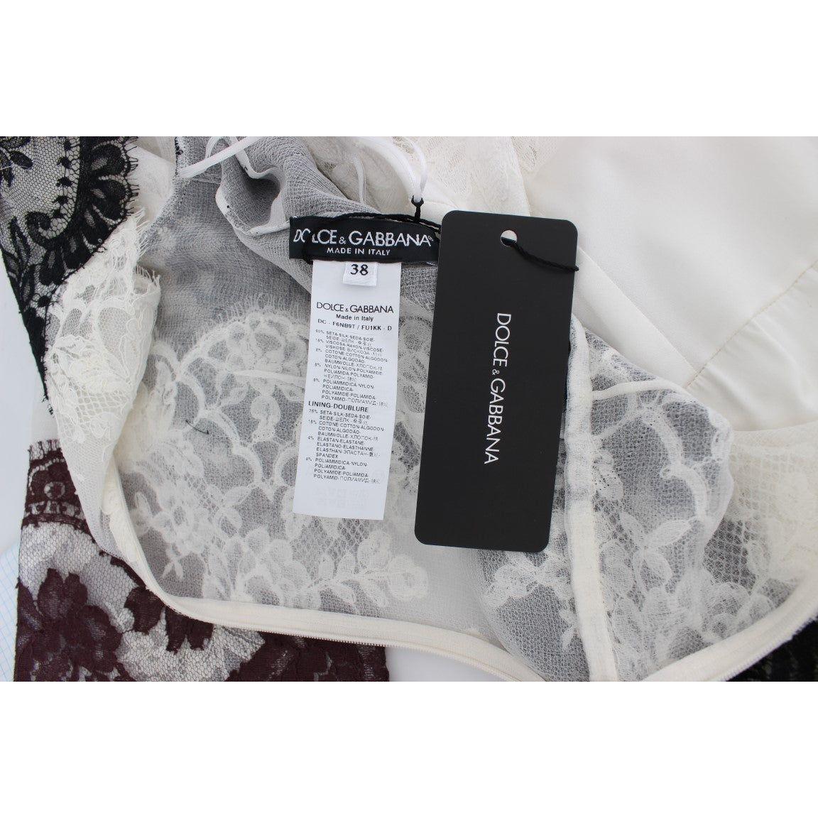 花卉蕾丝真丝混纺长连衣裙