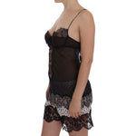 Dolce & Gabbana Black Silk Lace Babydoll Lingerie Top