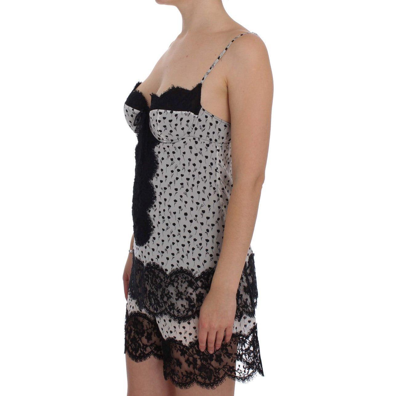 优雅花卉蕾丝真丝衬裙