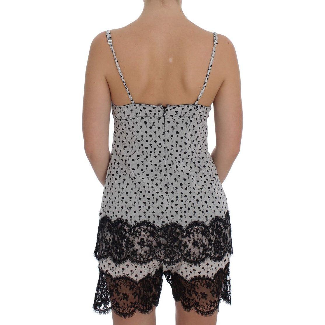 Dolce & Gabbana Black Silk Lace Babydoll Lingerie Top