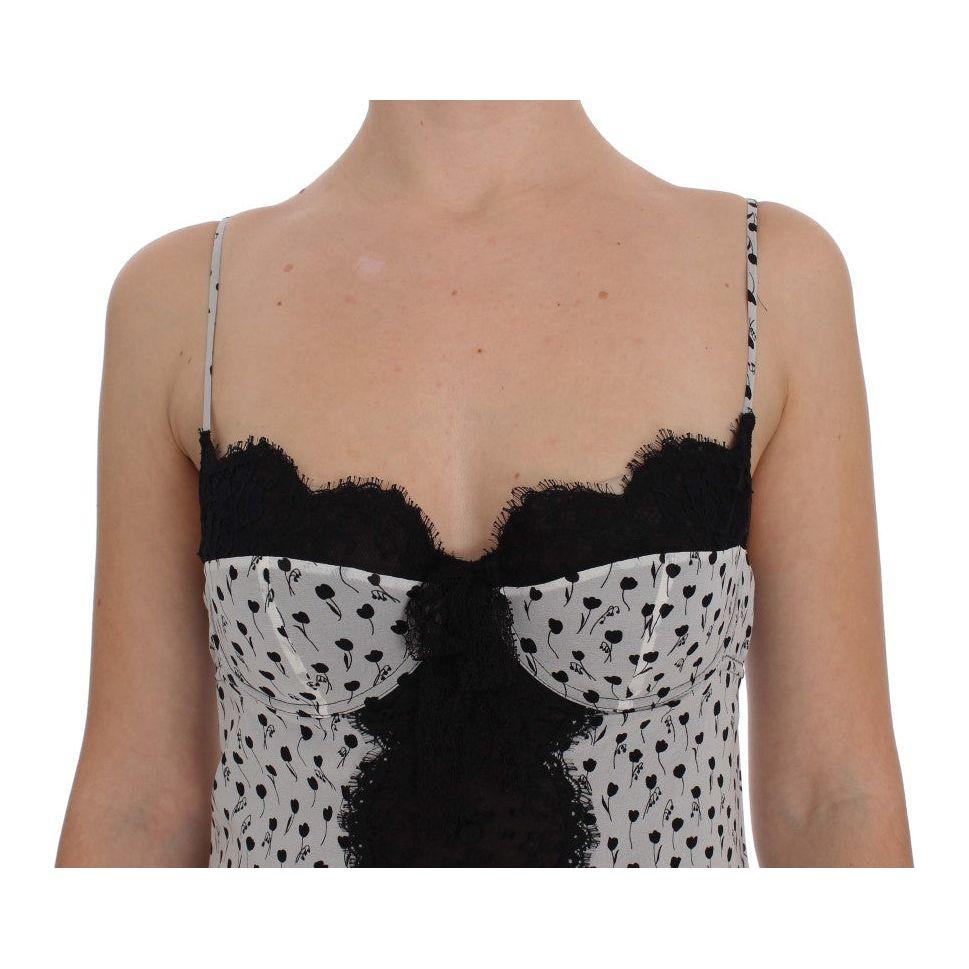 优雅花卉蕾丝真丝衬裙