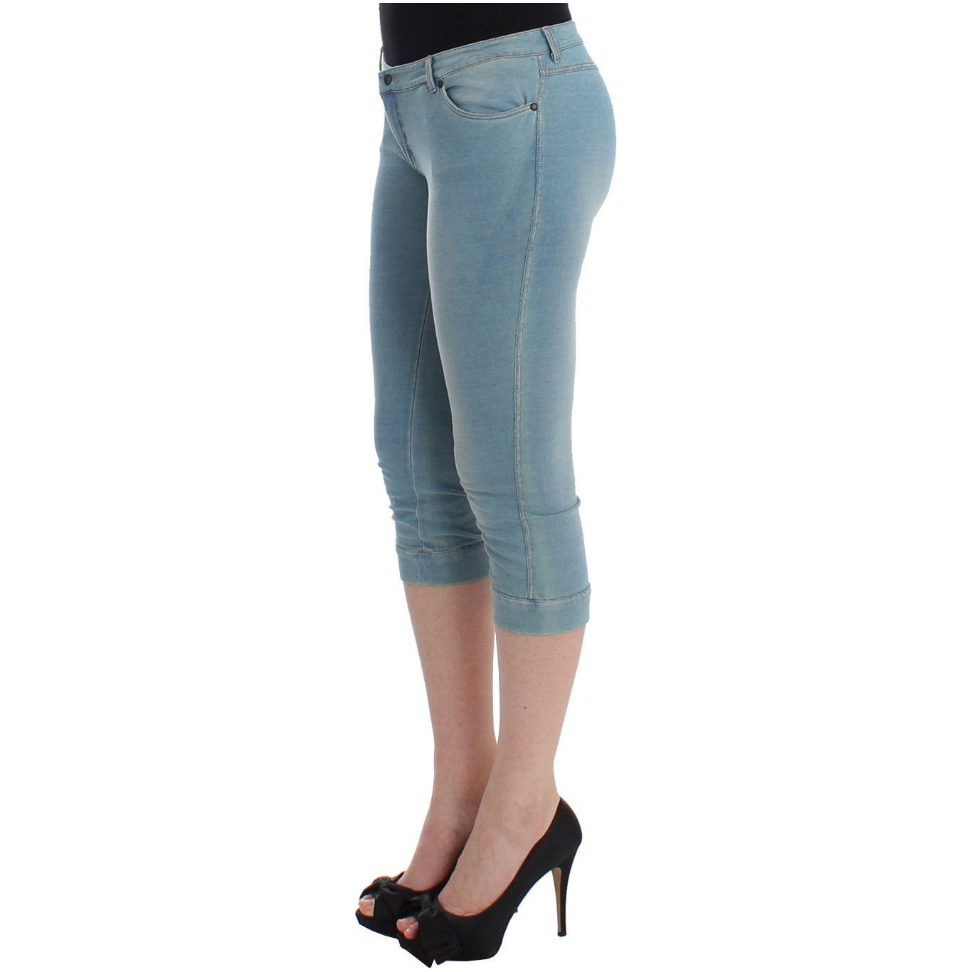 Ermanno Scervino Blue Capri Pants Cropped Jeans Jeans & Pants