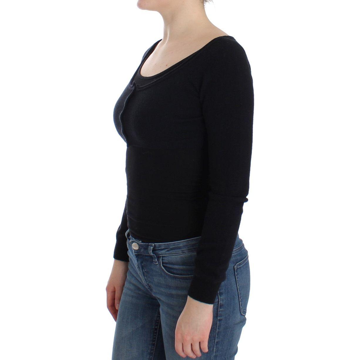 Ermanno Scervino Black Cashmere Cardigan Sweater