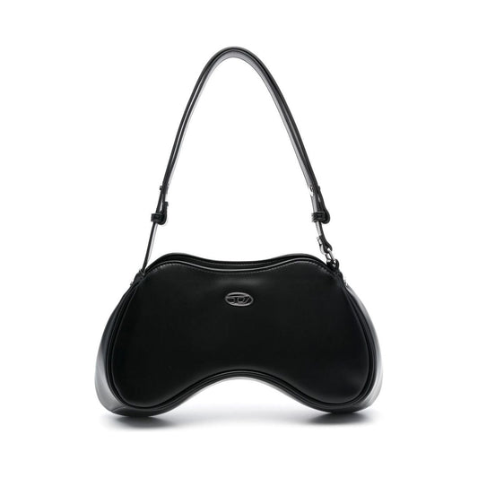 Diesel black asymmetric design appliqué logo Bag Shoulder Diesel