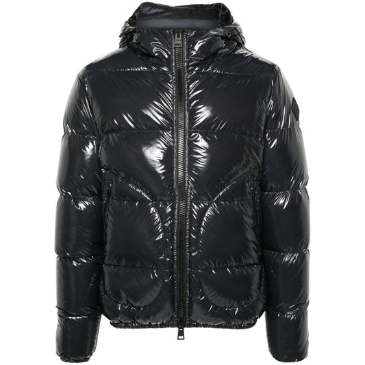 Herno dark grey lacquered finish padded Coats