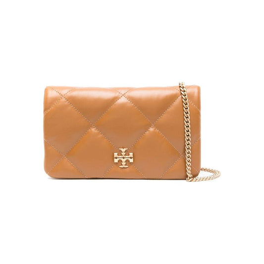 Tory Burch cognac calf leather padded diamond quilting Bag Clutches Tory Burch