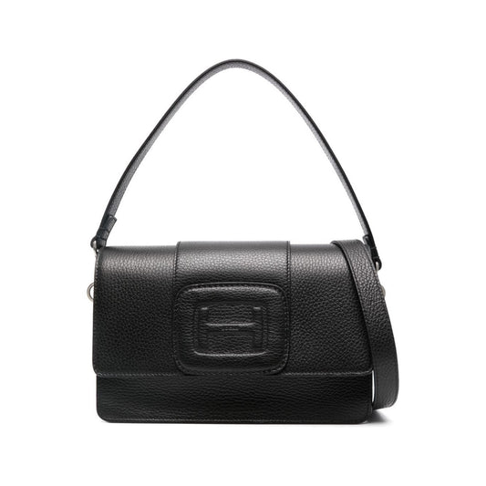 HOGAN PRE black calf leather pebbled texture Bags