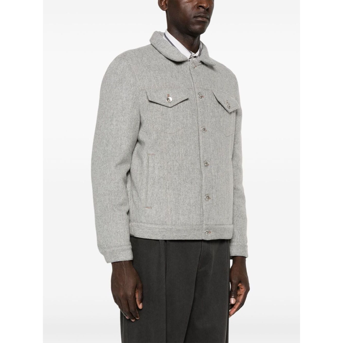 Brunello Cucinelli Coats Light Grey Jackets Brunello Cucinelli