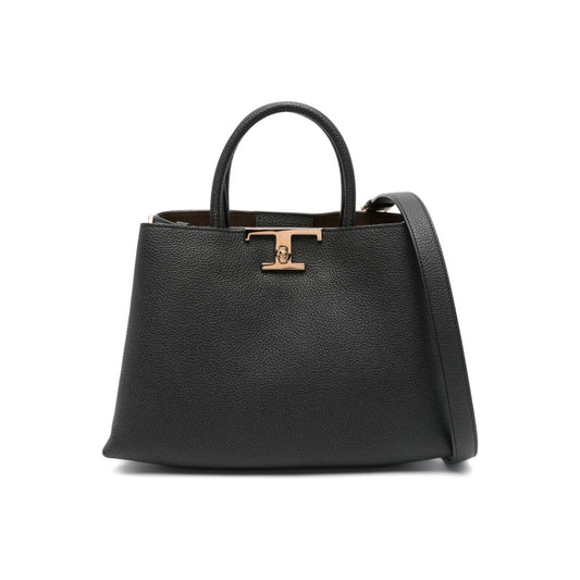 Tod's black calf leather grained texture Bag