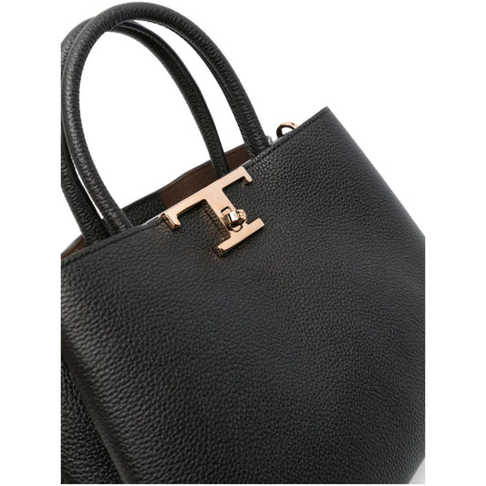 Tod's black calf leather grained texture Bag