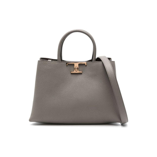 Tod's  khaki calf leather grained texture Bag Shopper Tod'S