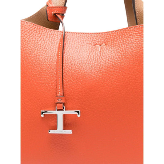 Tod's pumpkin orange calf leather grained texture Bag