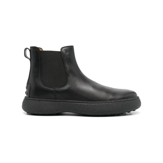 Tod's black calf leather smooth grain Boots