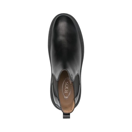 Tod's black calf leather smooth grain Boots