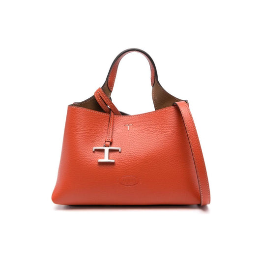 Tod's burnt orange calf leather grained texture Bag Shopper Tod'S