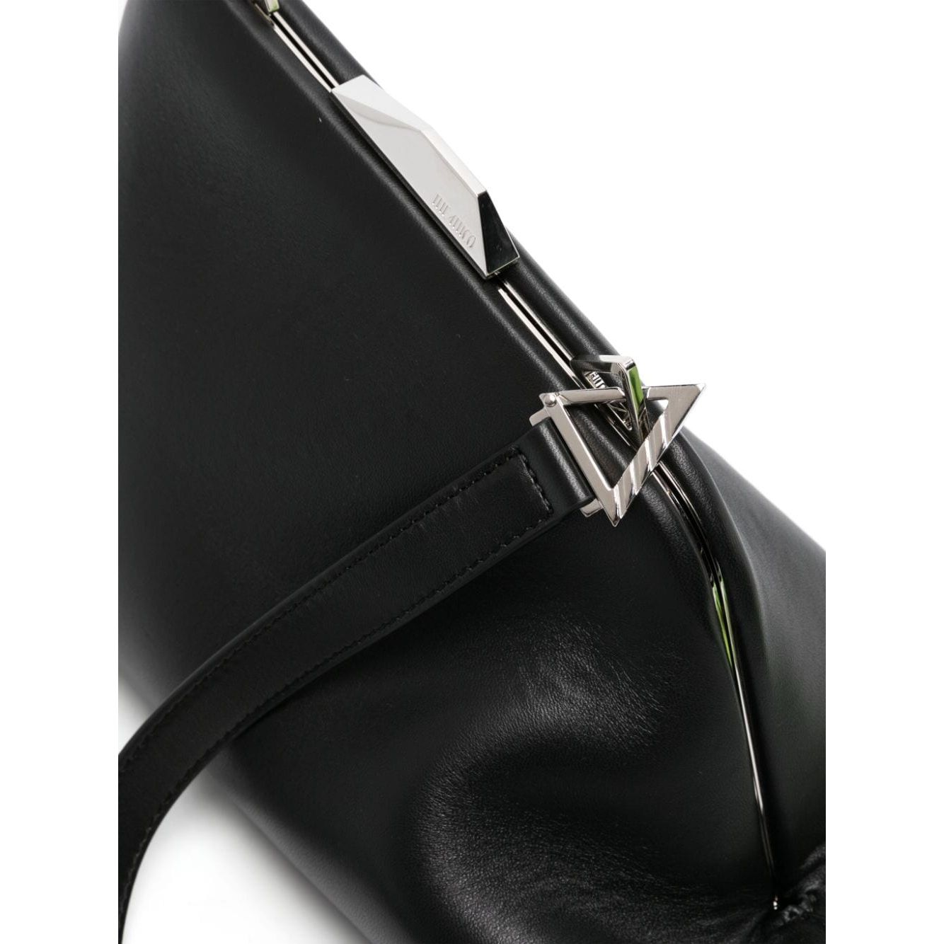 The Attico black lambskin asymmetric body Bag Shoulder The Attico