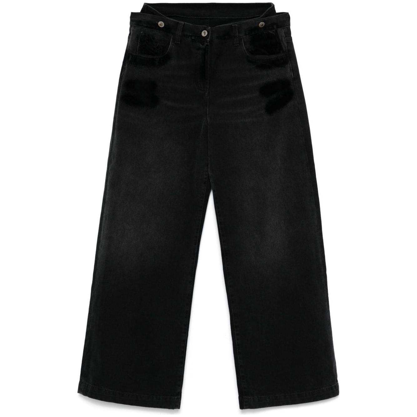 The Attico black cotton denim distressed Jeans Jeans The Attico