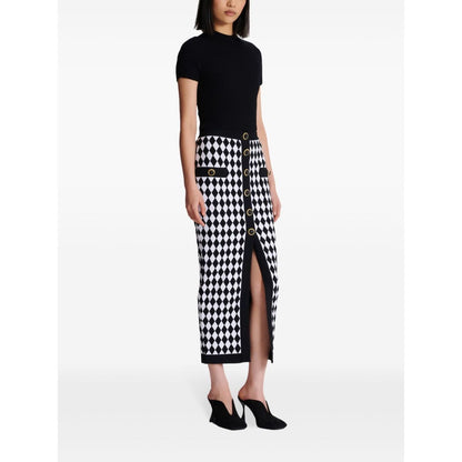 Balmain Diamond-intarsia knitted midi skirt Skirts