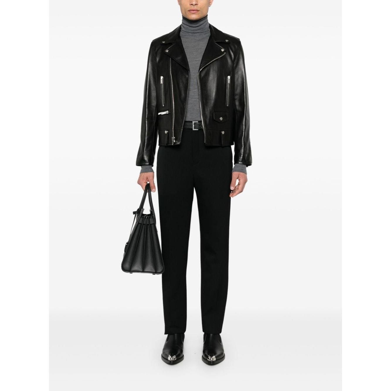 Saint Laurent  notched lapels lambskin Jackets Black Jackets Saint Laurent