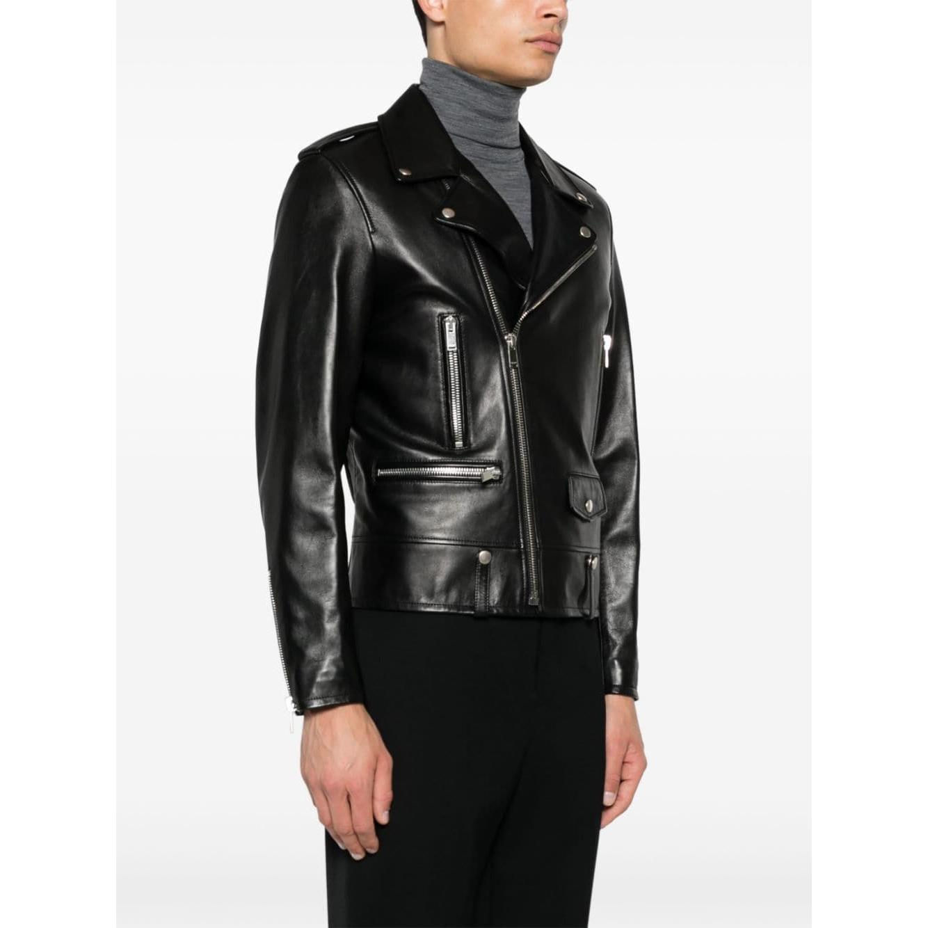 Saint Laurent  notched lapels lambskin Jackets Black Jackets Saint Laurent