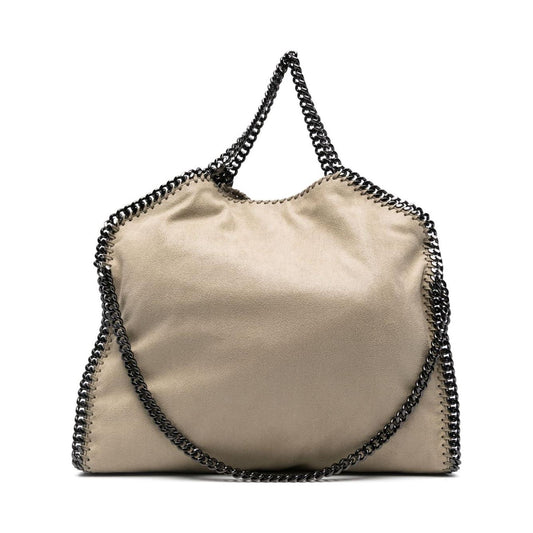 Stella McCartney light khaki beige faux leather whipstitch chain trim Bag Handbag Stella Mccartney