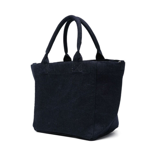 GANNI navy blue organic cotton denim Bag Shopper Ganni