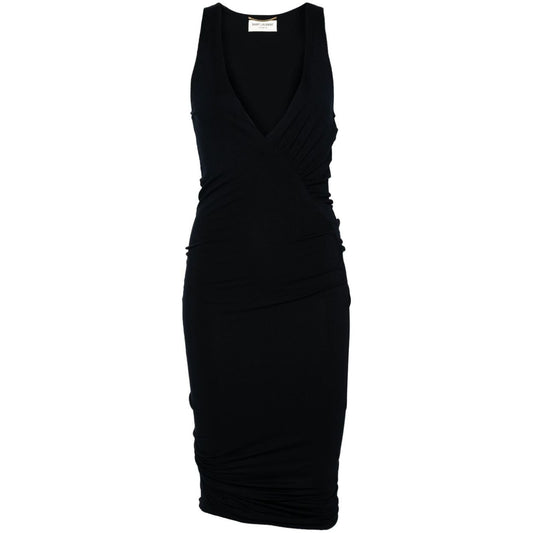 Saint Laurent ruched V-neck mini dress