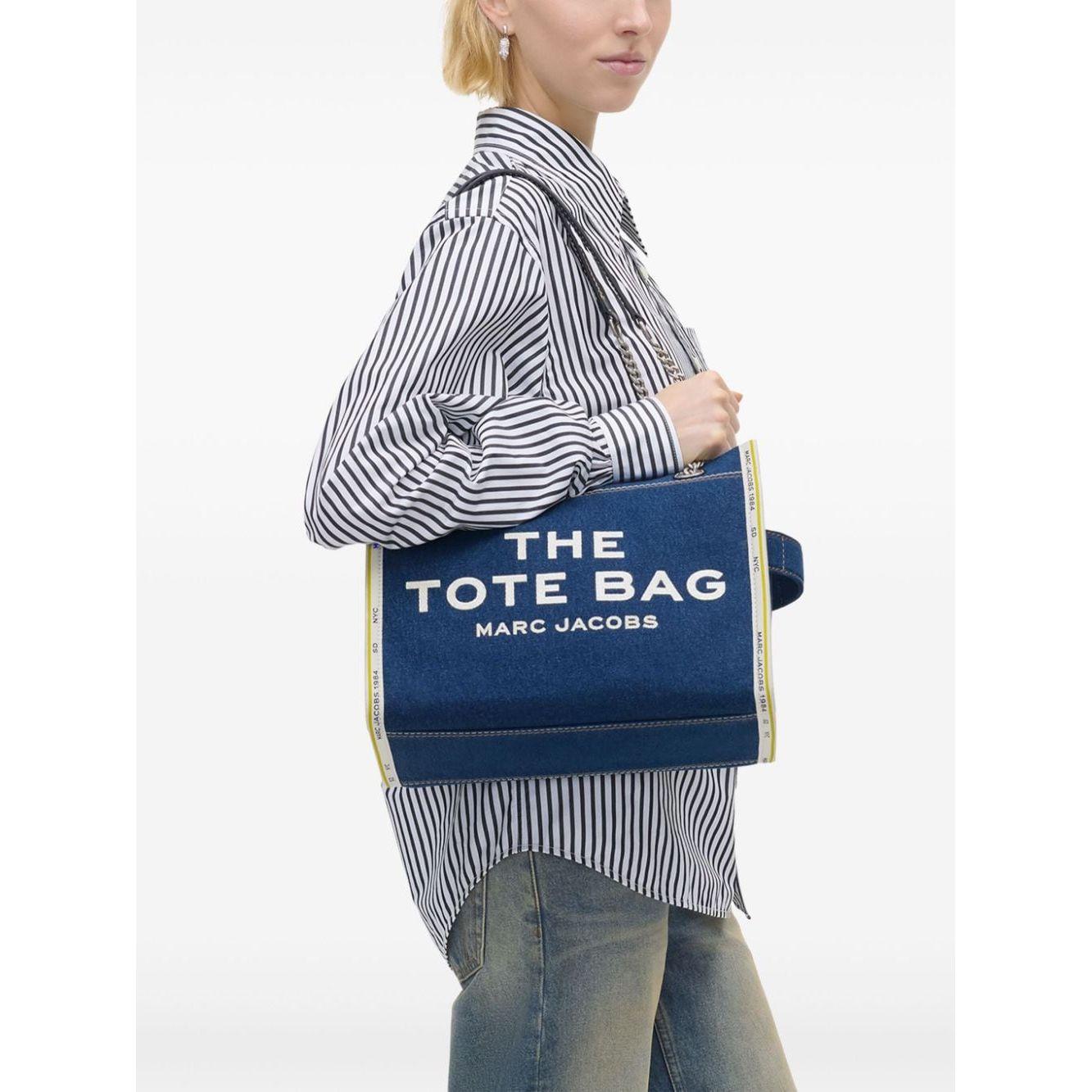 Marc Jacobs indigo blue cotton washed denim handbag Shopper Marc Jacobs