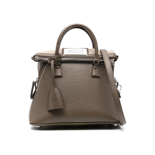 Maison Margiela olive brown calf leather grained texture Bag Handbag Maison Margiela