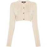 Versace Barocco lurex cropped cardigan Topwear