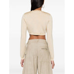 Versace Barocco lurex cropped cardigan Topwear
