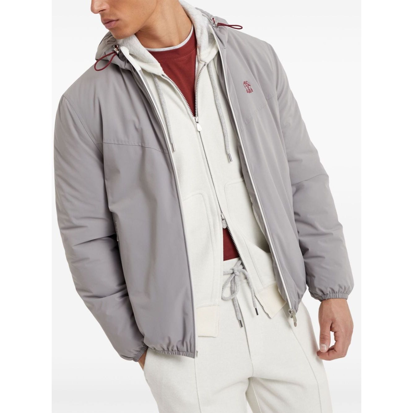 Brunello Cucinelli Coats Grey Jackets Brunello Cucinelli