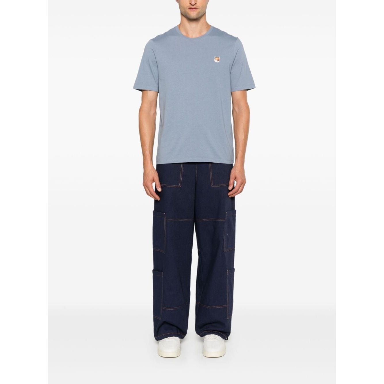 MAISON KITSUNE' T-shirts and Polos Clear Blue Topwear Maison Kitsune'