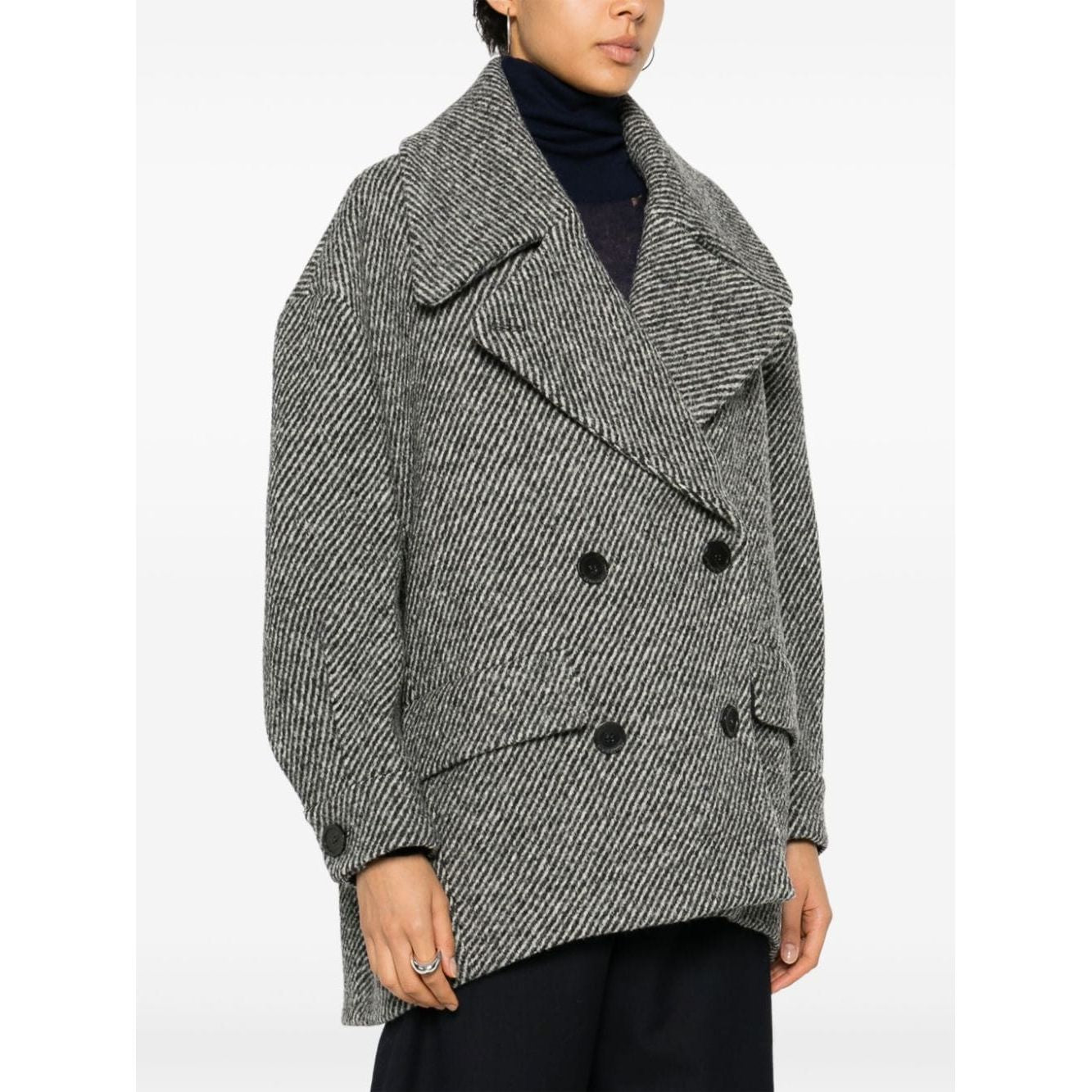 Semicouture  virgin wool brushed finish Coats Grey Jackets Semicouture