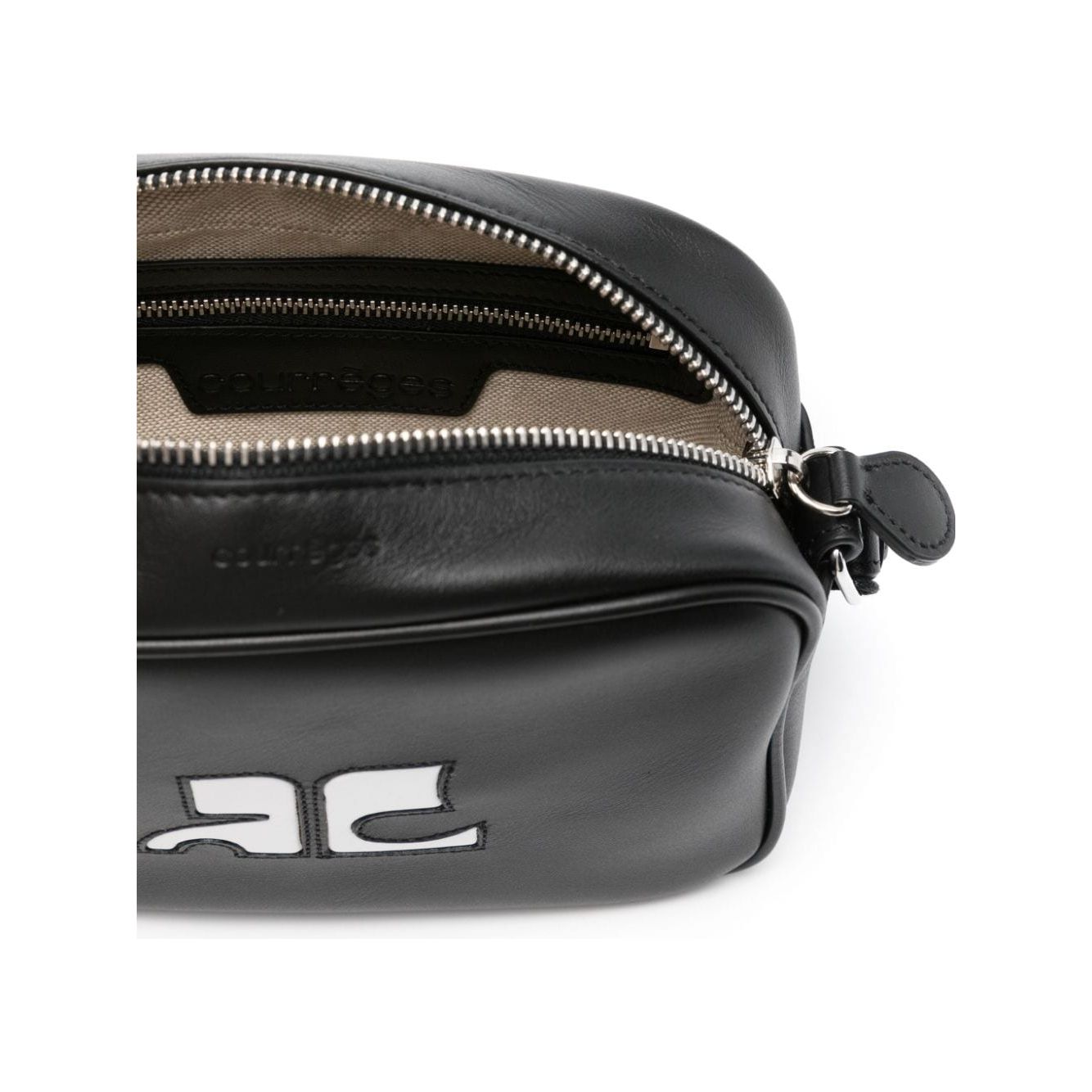 COURREGES RE-EDITION black calf leather smooth grain Bag Shoulder Courreges Re-Edition