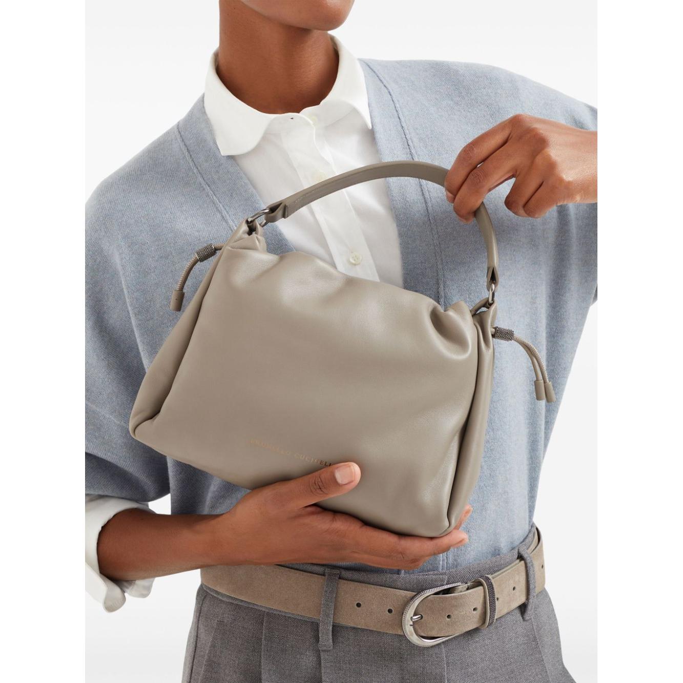 Brunello Cucinelli  calf leather Handbag Dove Grey