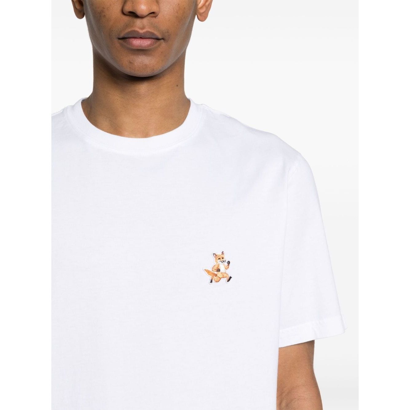 MAISON KITSUNE' T-shirts and Polos White Topwear Maison Kitsune'