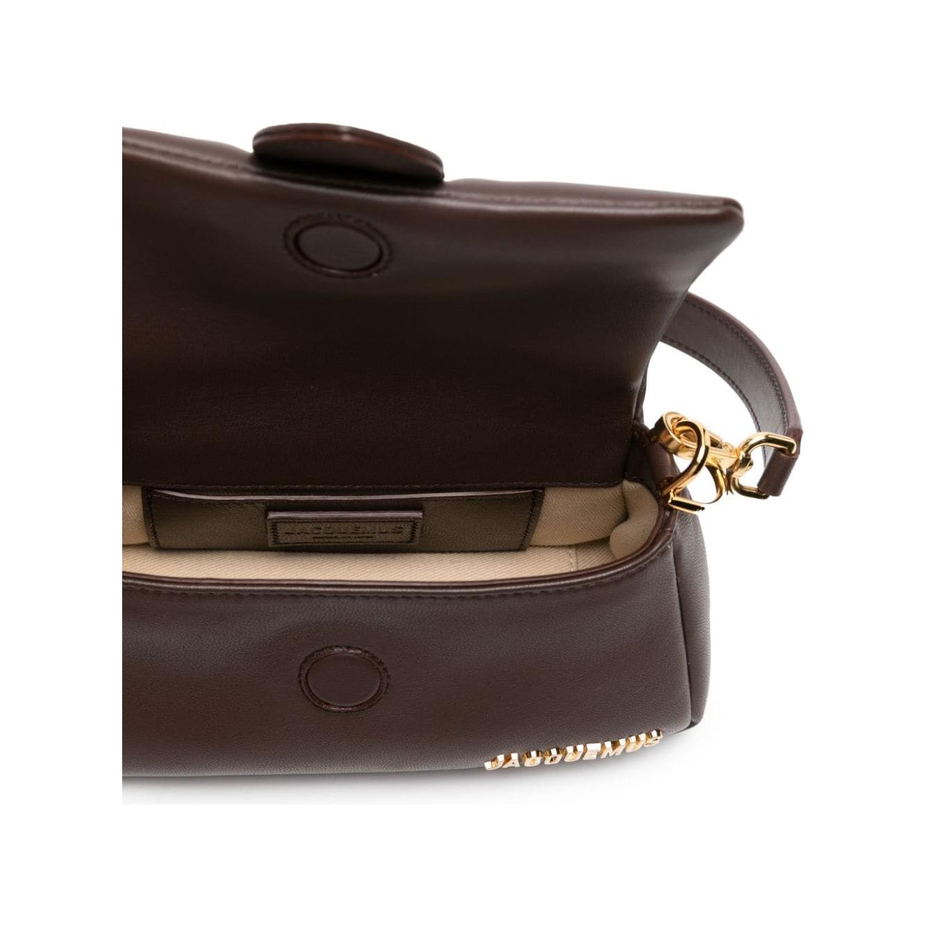 JACQUEMUS  brown lambskin padded design Handag Shoulder JACQUEMUS