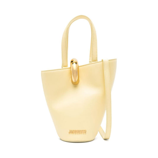 JACQUEMUS lambskin asymmetric design Bag Yellow Handbag JACQUEMUS