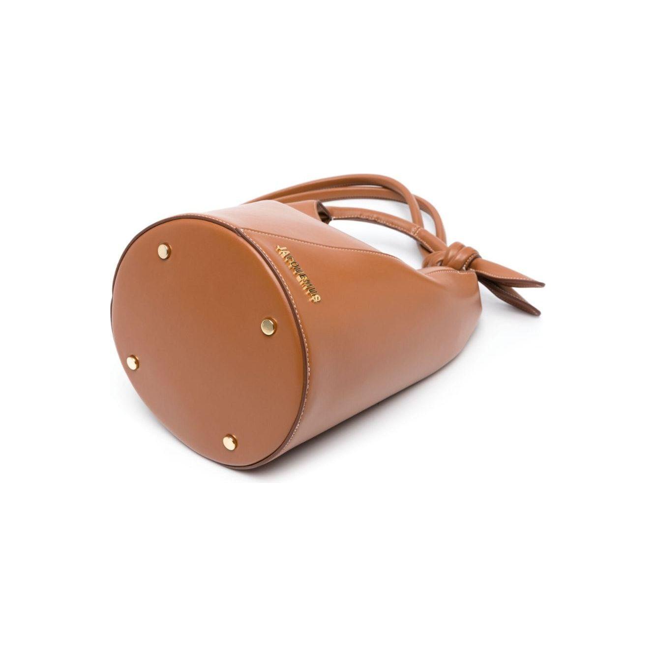 JACQUEMUS  brown calf leather bucket Bag Shoulder JACQUEMUS