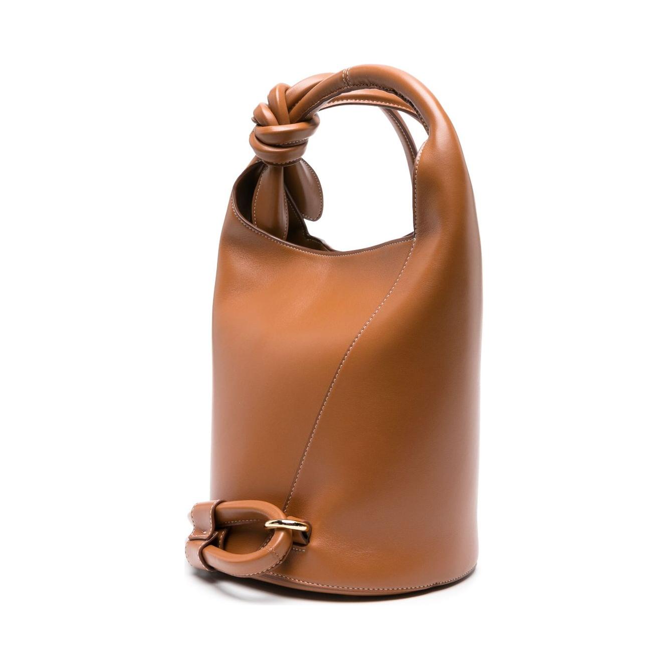 JACQUEMUS  brown calf leather bucket Bag Shoulder JACQUEMUS