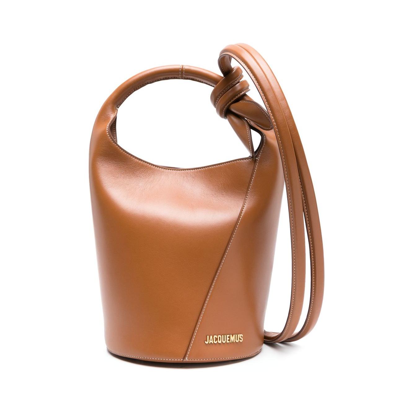 JACQUEMUS  brown calf leather bucket Bag Shoulder JACQUEMUS