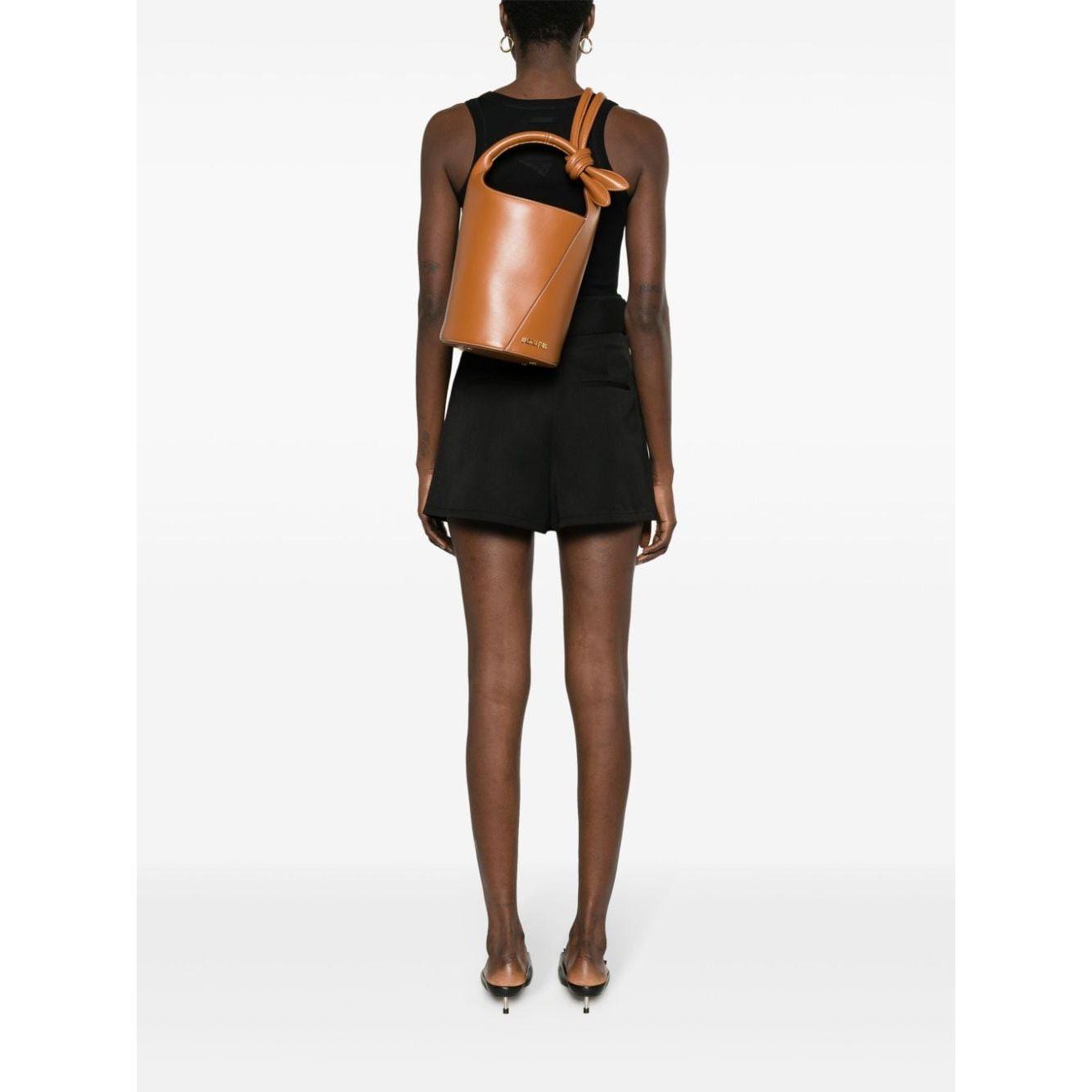 JACQUEMUS  brown calf leather bucket Bag Shoulder JACQUEMUS