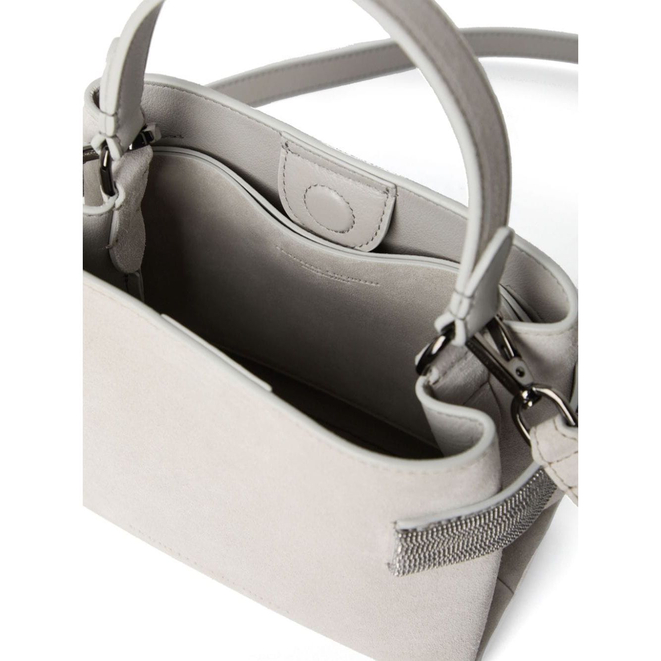 Brunello Cucinelli suede Bag Light Grey