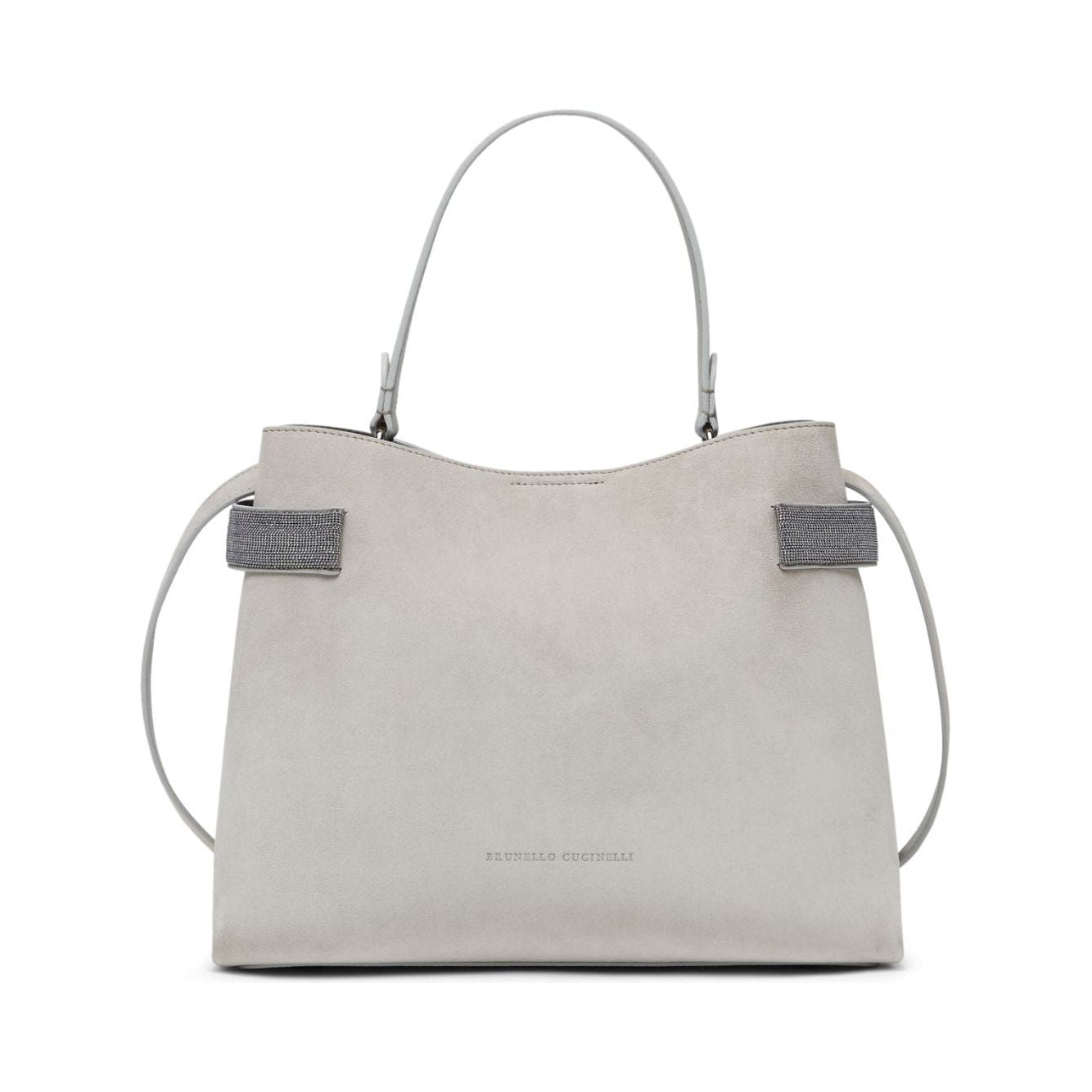 Brunello Cucinelli calf suede Handbag Light Grey