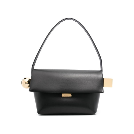 JACQUEMUS black/gold-tone calf leather smooth grain Bags