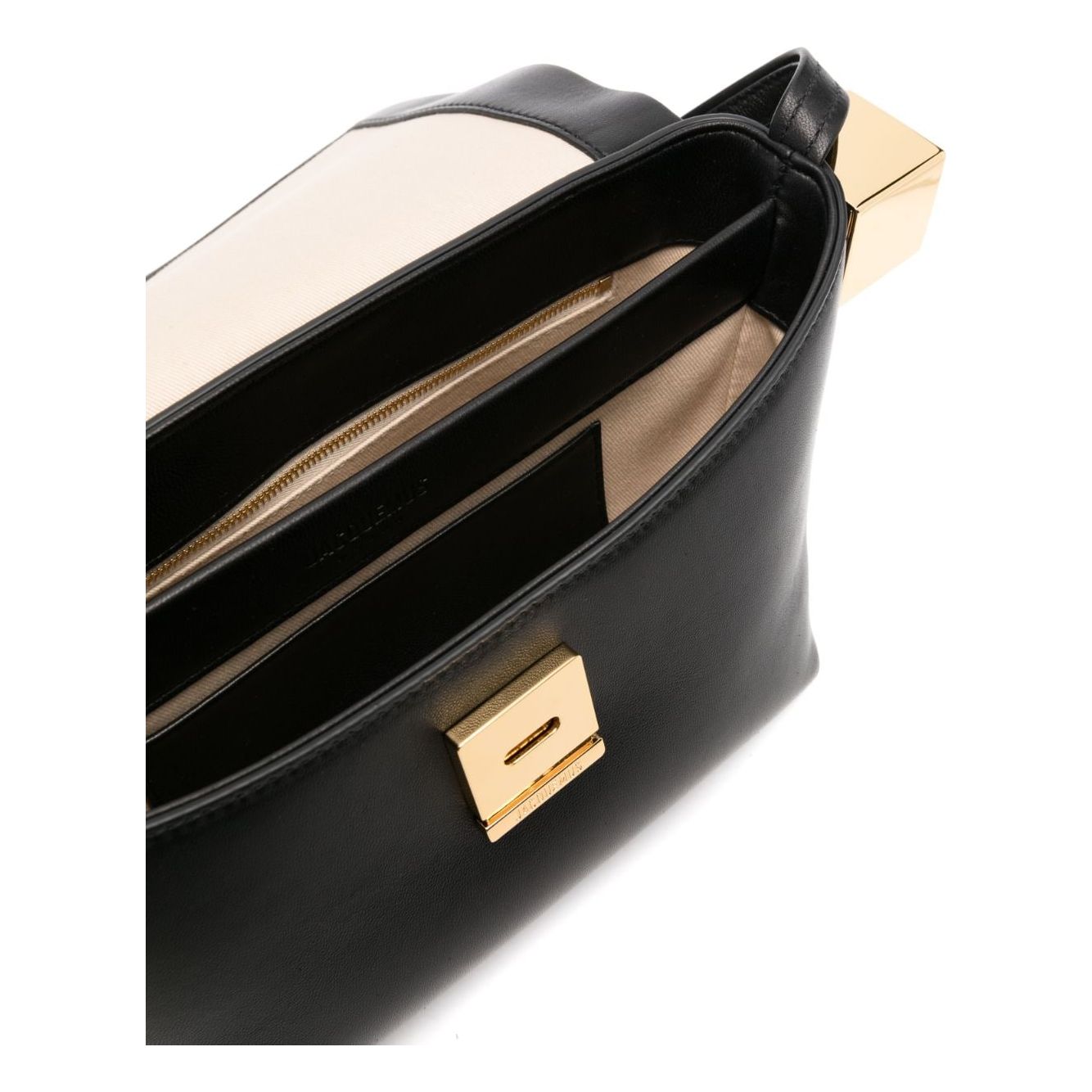 JACQUEMUS black/gold-tone calf leather smooth grain Bags Shoulder JACQUEMUS