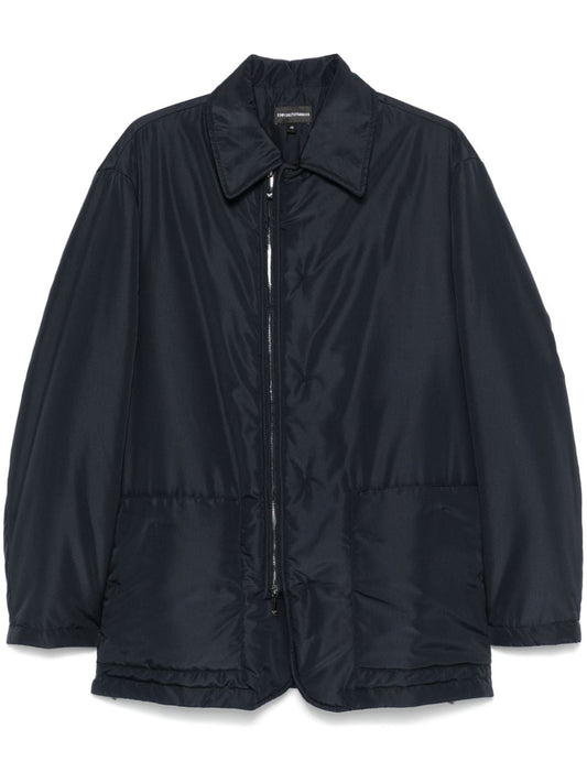 Emporio Armani oxford blue technical jersey water-repellent lightweight Jackets Jackets Emporio Armani