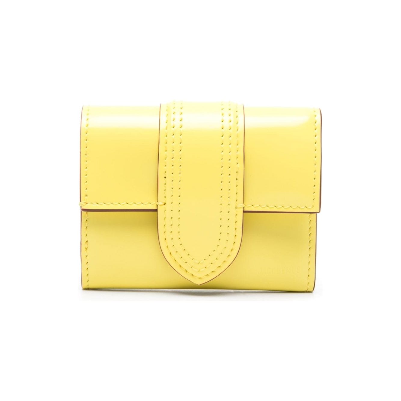 JACQUEMUS  calf leather Wallets Yellow Wallets JACQUEMUS